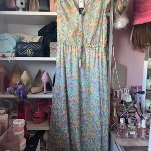 Banana Republic Pastel Floral Maxi Dress